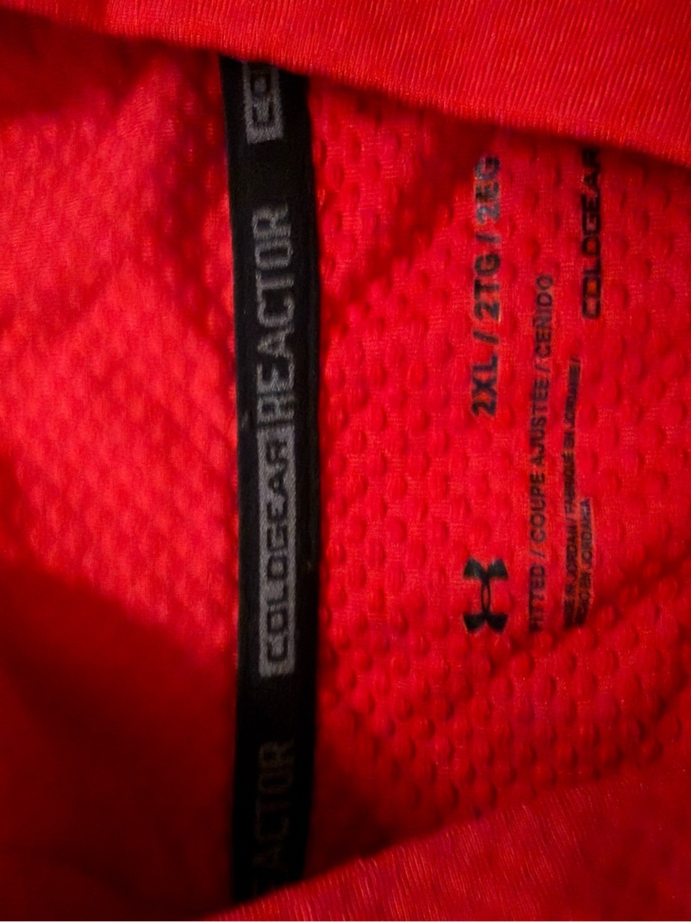 Under Armour Cold Gear Men's Red Performance Crew Neck Shirt XXL EUC athletic - Picture 5 of 7